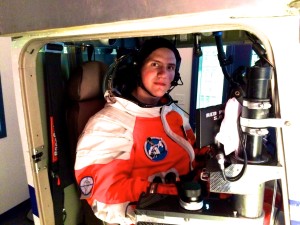 XCOR Lynx SpaceCraft Simulator in a pressurized Final Frontier Design SpaceSuit