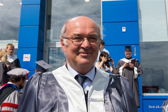 Dr. Rupert Gerzer pictured outside Skoltech at the university's graduation ceremony this summer. Photo: Sk.ru.