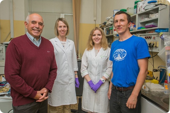 Left to right - Head of team Prof. Evgeny Nikovaev, Anna Bugrova, Olga Kechko, senior fellow Alexey Kononikhin