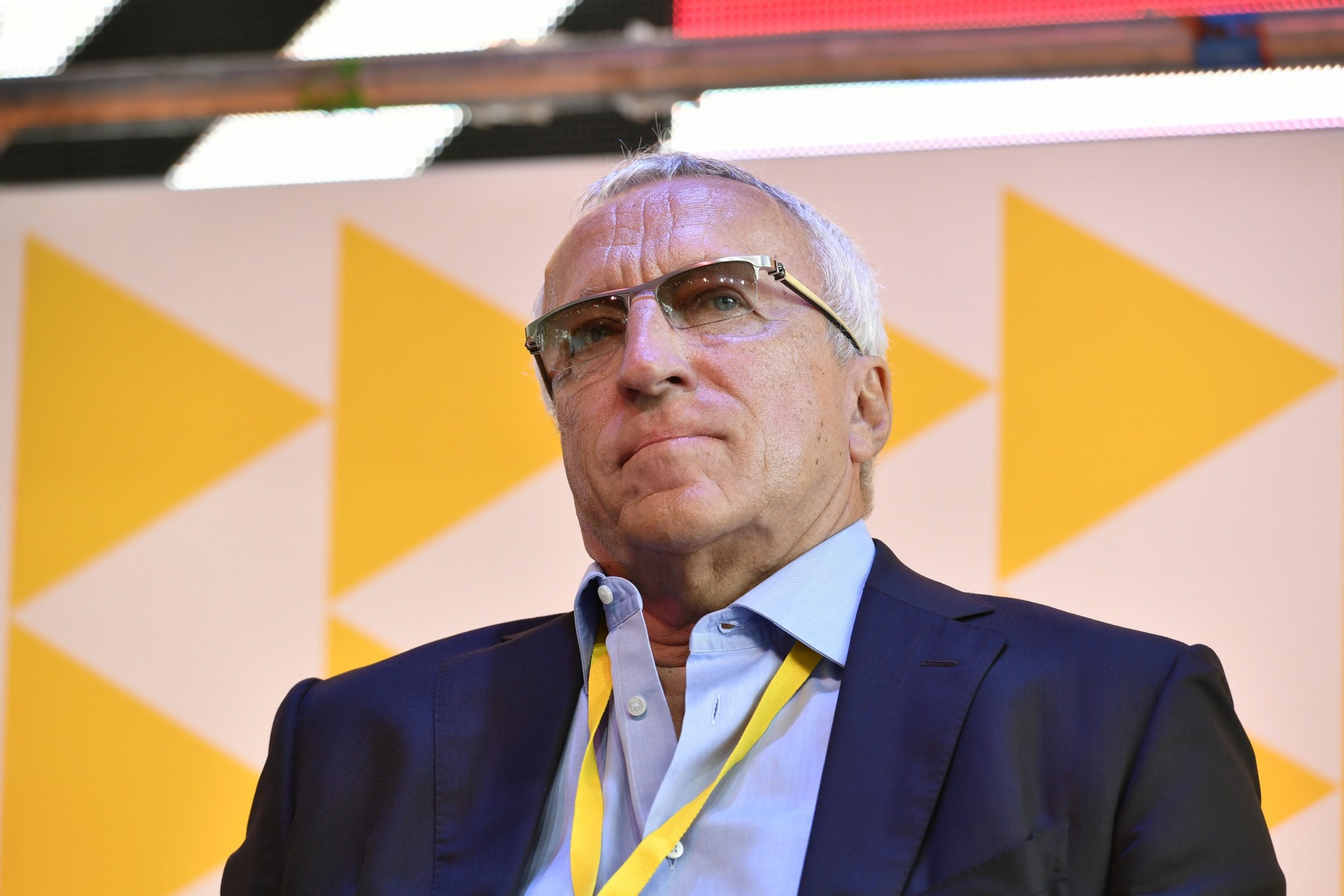 Skoltech President Alexander Kuleshov pictured during a panel at the Skolkovo Startup Village on universities of the future.