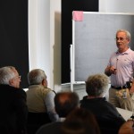 Igor Krichever, Director of Skoltech's Center for Advanced Studies, leads a session at a conference in honor of iconic mathematician Victor Buchstaber. Photo: Skoltech.