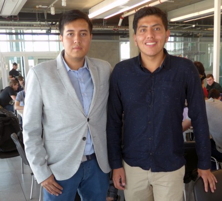 Jonathan Tirado, left, and Juan Esteban Heredia Mena are from Ecuador, where they studied at the National Polytechnic University.