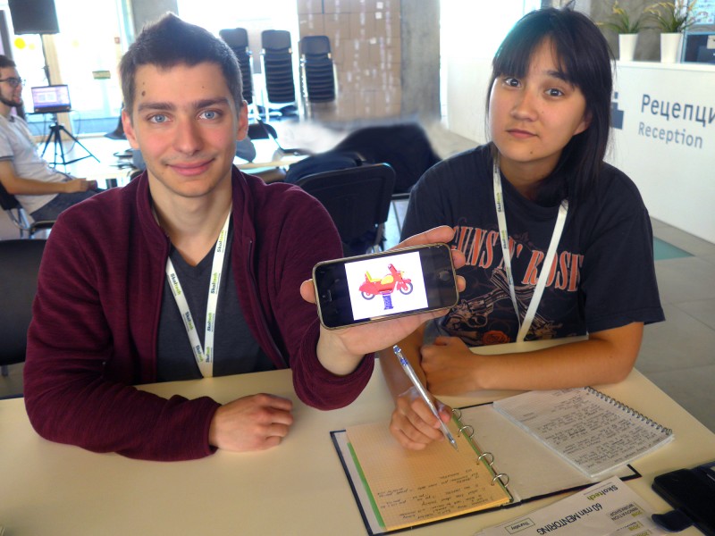 The Innovation Workshop’s motorcycle driving simulator team created a cartoon-type drawing that reflected the less-than-encouraging first contact with driving schools.