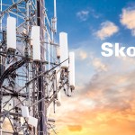 5G Sunset Cell Tower: Cellular communications tower for mobile phone and video data transmission