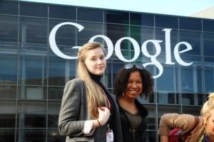 Anna Dubovik (left) visitng Google