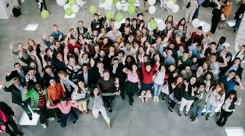 Graduate students in science and tech celebrating the opening of the acadmeic year on the 1st of September 2014 at Skoltech