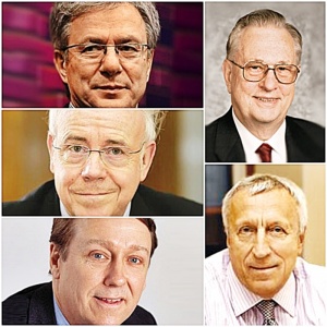 Members of Skoltech's board of trustees (from top right clockwise) Arden L. Bement, Alexander Kuleshov, Jan-Eric Sundgren,  Ernst-Ludwig Winnacker, Alexander Galitsky