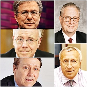 Members of Skoltech's board of trustees (from top right clockwise) Arden L. Bement, Alexander Kuleshov, Jan-Eric Sundgren, Ernst-Ludwig Winnacker, Alexander Galitsky