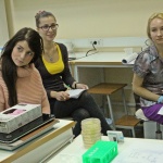 Skoltech biomedicine technology MSc and PhD students at a molecular biology class.