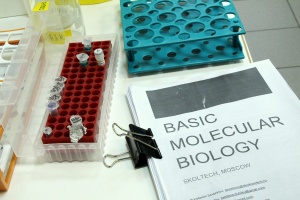 Basic Molecular Biology course at Skoltech: course book and lab equipment