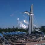 A side view of a Solar Tower in operation. Image courtesy of CSIRO, Australia