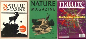 Nature magazine covers (from left - 1929, 1949, 2004)