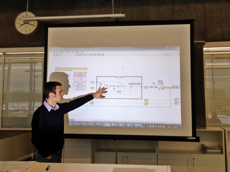 Some ISP activities involve experts and professionals from outside of Skoltech. In this photo, a National Instruments engineer teaches at a masterclass on "Prototyping of Software Defined Radio Systems".