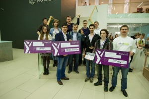 Dmitry Suvorov (right) and his partners at Wicron took first place at the Innovation category of Imagine Cup, the world's premier student technology competition, organized by Microsoft with their smart assistant robot project Lexy.