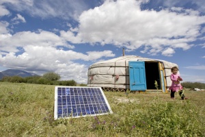 Mongolian Family Uses Solar Energy to Power Home