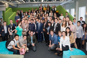 Deputy Prime-minister Dvorkovich with SURF students at Skoltech this week.