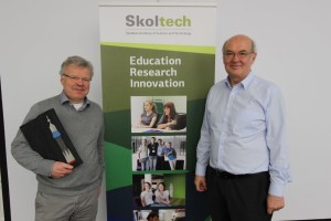 Dr. Reinhold Ewald on the left, with Skoltech Prof. Rupert Gerzer.