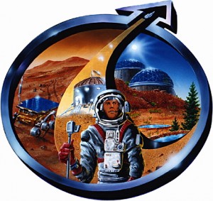 The logo of The Mars Society